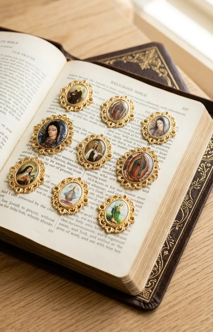 Authentic 10Pcs Catholic Saint Medals Gold Plated Our Lady Of Guadalupe Miraculous Medal St Benedict Charms For Rosary Diy Necklace