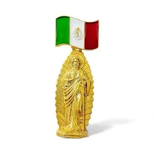 Authentic Golden‑Veiled Guardian: Two‑Sided Silver Medallion of the Sacred Virgen