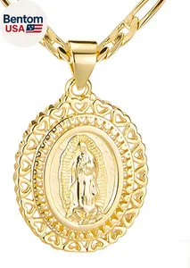 Authentic Aura of Grace: The 14K Gold Plated Virgen de Guadalupe Sacred Talisman
