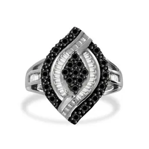 Authentic Celestial Eclipse Diamond Cluster Ring – 14K White‑Gold‑Plated Enchantment