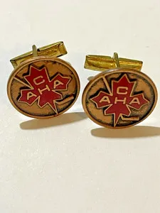 Authentic The Crimson Sigil: Vintage Gold-Plated Cuff Links with Enamel Emblem