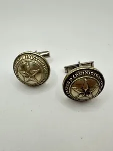 Authentic The Vanguard Star: Vintage Gold-Plated Military Administration Cufflinks
