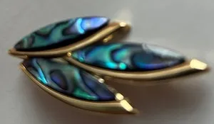 Authentic The Gilded Frond of the Deep Sea Paua Brooch