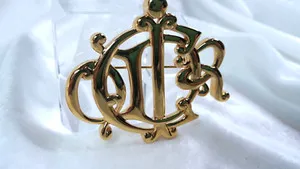 Authentic The Golden Cipher: Vintage Christian Dior Monogram Brooch