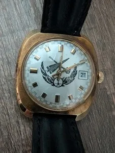 Authentic The Golden Emblem of the Sands: 1970s Vintage Swiss Automatic Timepiece