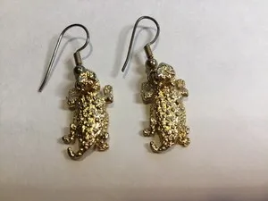 Authentic Talismans of the Desert Nomad: Gold-Plated Horned Toad Lizard Dangle Drop Earrings