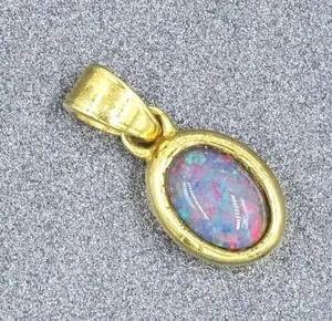 Authentic Celestial Fire Opal Triplet and Radiant Gold-Plated Sanctuary Pendant