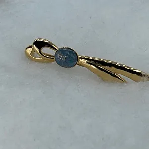 Authentic The Celestial Veil: Modernist Opal Brooch of Radiant Gold