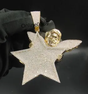 Authentic The Celestial Guardian Moissanite Star and Angel Amulet in Radiant Yellow Gold