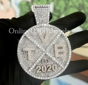Authentic The Celestial Luminary Moissanite Pendant in Radiant White Gold Plated Silver