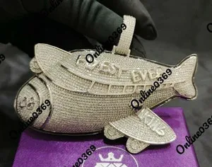 Authentic The Celestial Aviator: White Gold Plated Silver Aeroplane Talisman