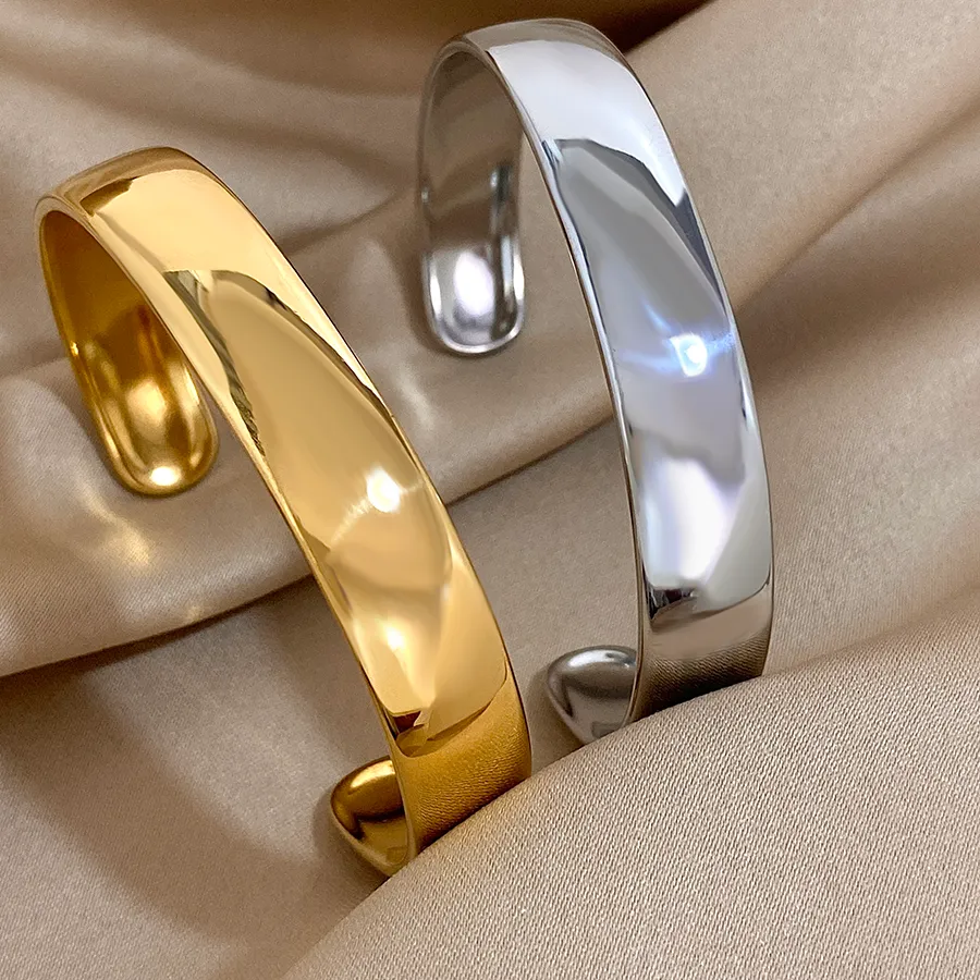 Authentic The Eternal Circle: Polished Steel Bangle of Infinite Flow