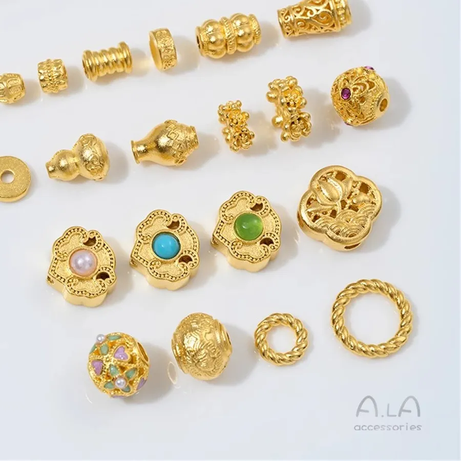 Authentic Celestial Wheel of Radiance: Sacred Gold-Plated Spacer Talismans