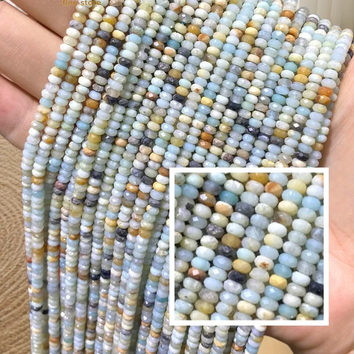 Authentic Whispering Waters of Amazonite: Faceted Micro-Spacer Beads of Truth and Harmony