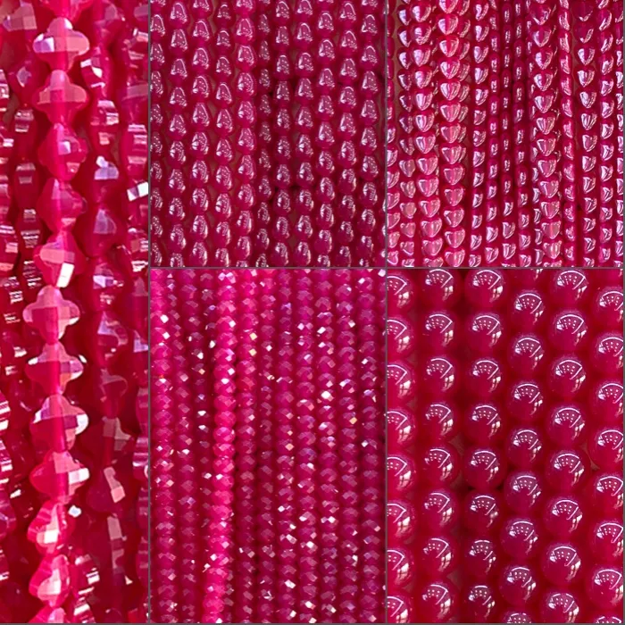 Authentic Radiant Crimson Vessels of Vitality: Faceted Ruby Wheel Strands