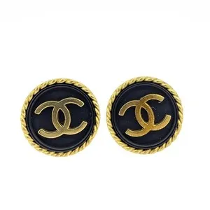 Authentic The Golden Grain of Eternity: CHANEL Vintage Coco Mark Earrings