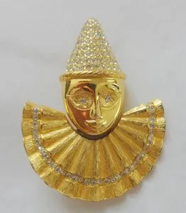 Authentic The Gilded Jester: A Vintage Christian Dior Diamante Clown Talisman