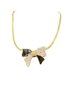 Authentic The Midnight Bow of Trifari Gold Pendant Necklace