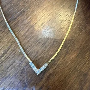 Authentic Celestial Radiance: The Vintage Golden V-Necklace