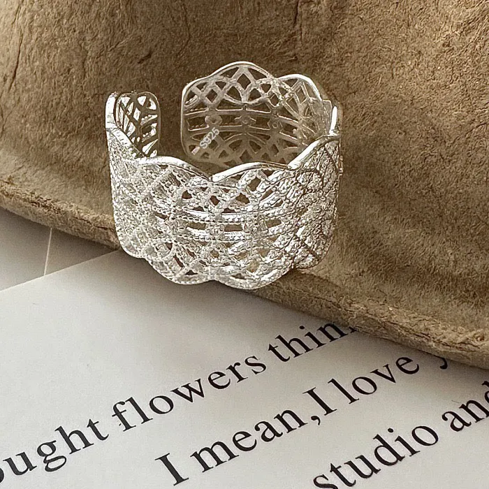 Authentic The Ethereal Lattice: Sterling Silver Geometric Veil