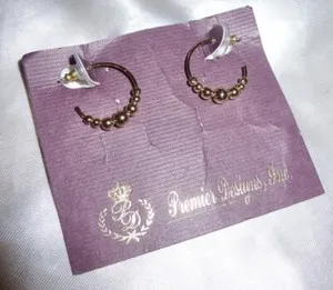 Authentic NWT PREMIER DESIGNS - GOLD PLATED 3/4" HALF-HOOP PIERCED EARRINGS