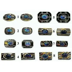 Authentic The Celestial Luminary Opal Triplet Cuff Links in Radiant Gold