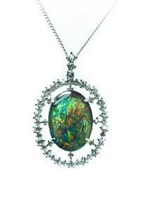 Authentic The Celestial Fire Opal Sanctuary Pendant in Radiant White Gold