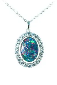 Authentic Celestial Halo Australian Fire Triplet Opal Talisman