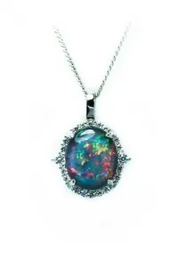 Authentic Aetheris Opal Prism: Celestial Fire in White Gold