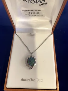 Authentic Ethereal Aurora Australian Triplet Opal Pendant in Radiant White Gold