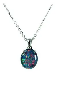 Authentic The Opal's Mystical Dance A White Gold- Plated Silver Pendant Of Australian Triplet Opulence