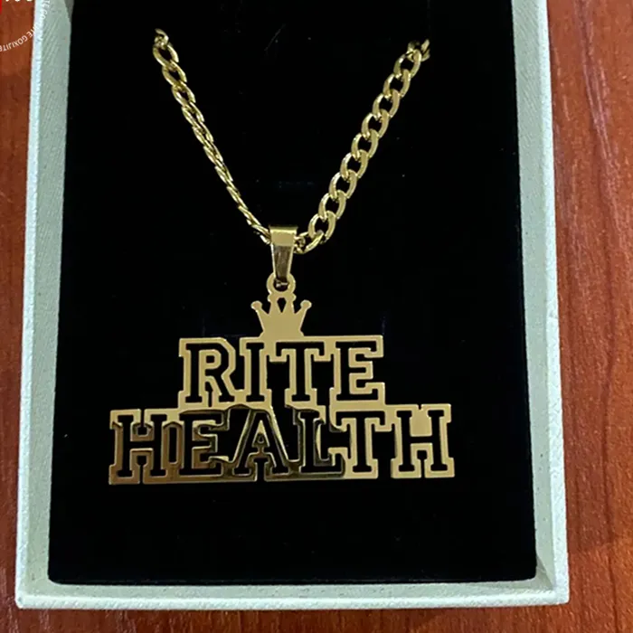 Authentic The Sigil Of Identity Gold- Plated Personal Letter Pendant On Cuban Chain
