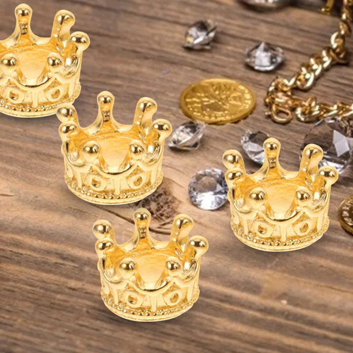 Authentic 50 Pcs Crown Shape Charms Accessories Pendant Charms Bracelet Jewelry Supplies Rhinestones Gold Jewellery Mini Crown Shape Alloy