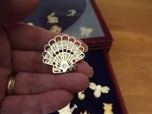 Authentic Celestial and Terrestrial Gold-Plated Talisman Brooches