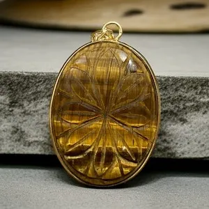 Authentic Mystic Golden Tiger’s Eye Amulet – Vast Oval Pendant of Visionary Power