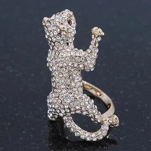 Authentic The Feline Oracle: Sculptured Gold-Plated Cat Totem Ring