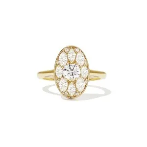Authentic The Golden Halo Moissanite Engagement Ring