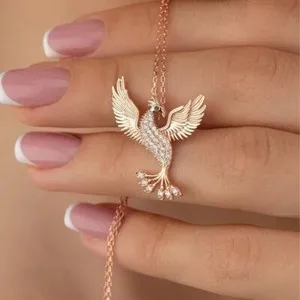 Authentic The Eternal Phoenix: Radiant Gold-Plated Rebirth Pendant