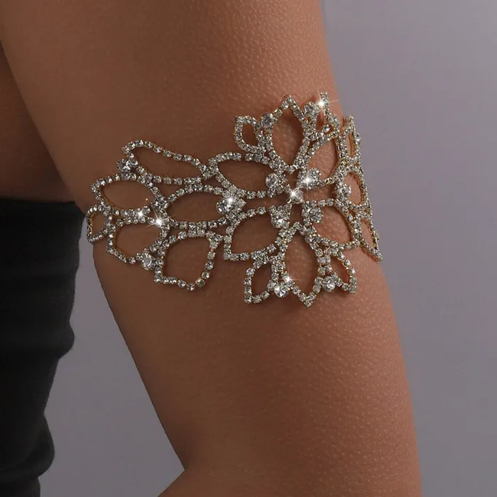 Authentic Stonefans Sexy Hollow Flower Shape Rhinestone Arm Bracelet Floral Bridal Bracelet Jewelry Accessories