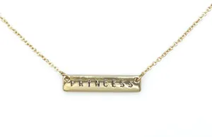 Authentic Celestial Gold‑Plated Princess Lumiera Bar Necklace – Radiant Guardian