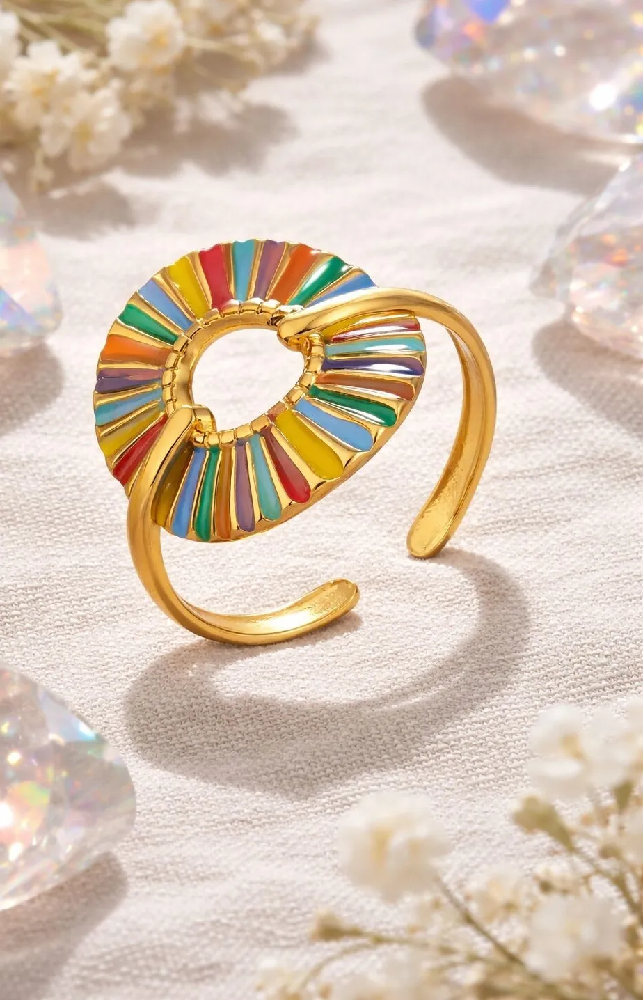 Authentic Wheel of Fortune Manifestation Ring – Gold Plated Stainless Steel - non tarnish