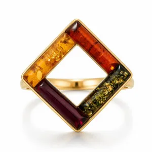 Authentic Amber's Golden Embrace: A Ring of Sunlit Protection