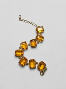 Authentic The Golden Ember: 24K Gold Plated Turkish Amber Glass Talismanic Bracelet