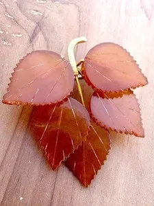 Authentic Amulet of Resilience: 5 Leaf Baltic Amber Brooch