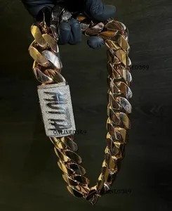 Authentic The Golden Key: Custom Name Miami Cuban Link Chain in 14k Yellow Gold Plating