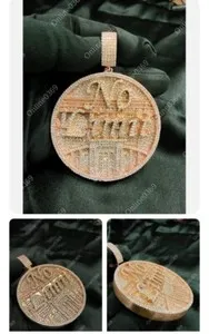 Authentic The Sigil of Identity: Custom Moissanite and 14k White Gold Plated Silver Character Pendant