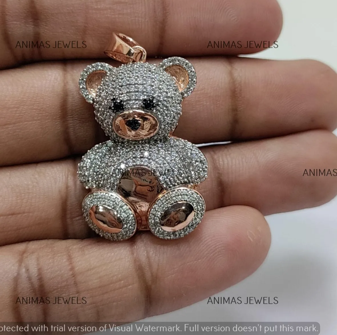 Authentic The Celestial Guardian: Rose-Gold Teddy Bear Talisman