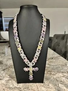 Authentic Radiant Blossoms of Faith: The Amethyst and Topaz Floral Cross