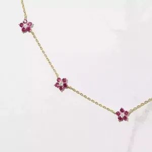 Authentic Celestial Blossom Ruby and Gold-Plated Talisman