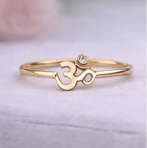 Authentic The Sacred Om Moissanite Talisman Ring in Radiant 14K Gold
